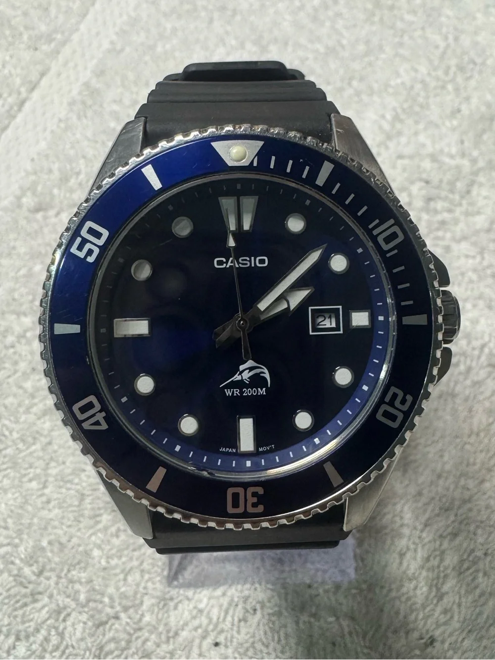 Casio Blue and Black Sport Diver Watch